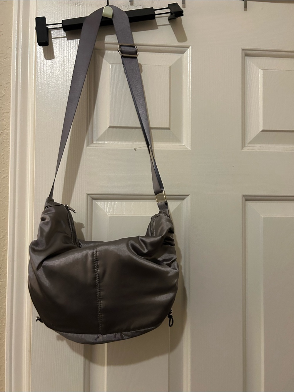 Gray satin finish Crossbody Shoulder Bag
